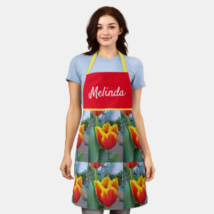 Tablier Joli Pastel Floral Tulip Pink Bee Womans Apron