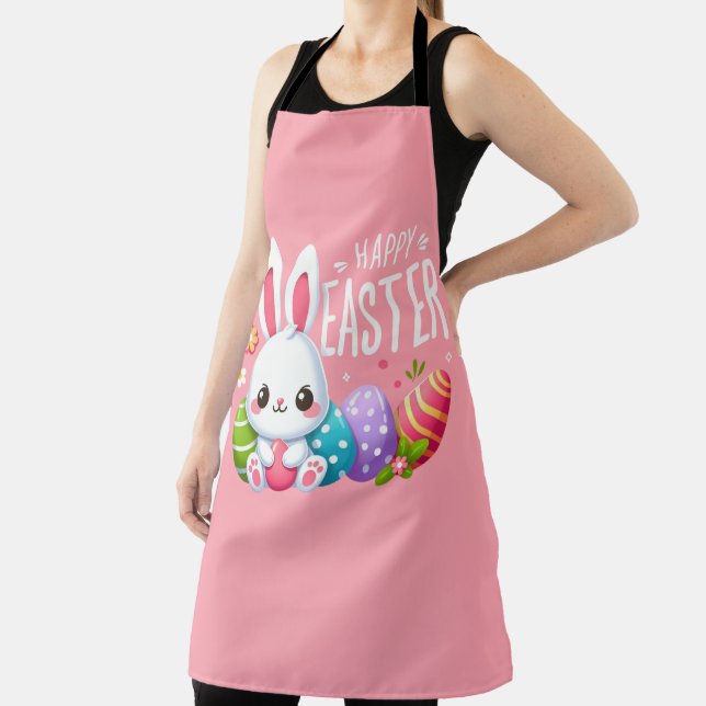 Tablier Joli, rose et heureux lapin de Pâques (Insitu)