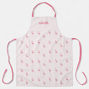 Tablier Joli rose flamingo nom personnalisé rose