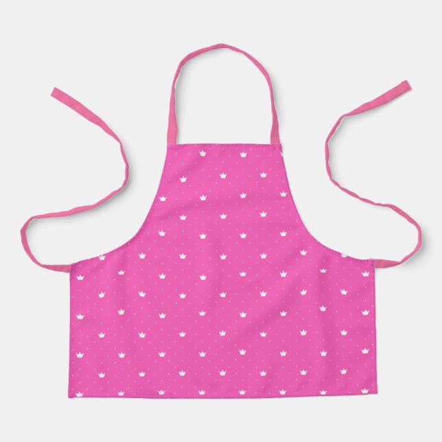 Tablier Joli rose, Pois et couronnes Apron pour enfants (Recto)