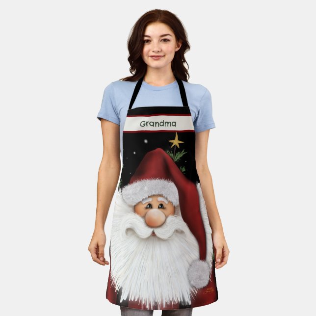 Tablier Joli Silly Père Noël Star Noël personnalisé (Porté)