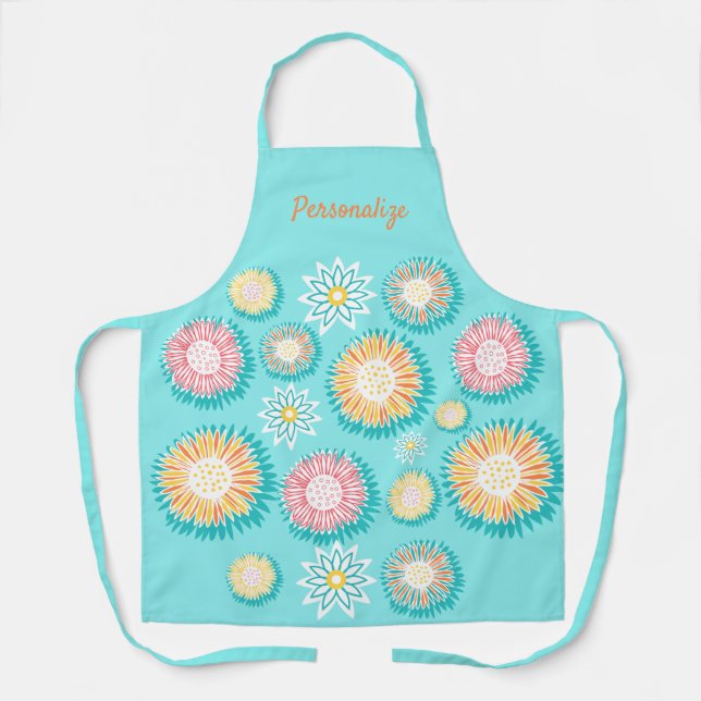 Tablier Joli Sky Blue couleur Burst Motif Cuisine femmes (Recto)