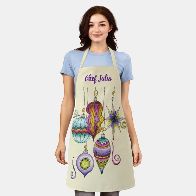 Tablier Jolie décoration de Noël, élégante et fantaisie (Porté)