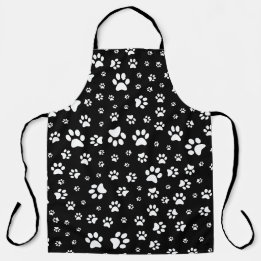 Tablier Jolie empreinte de patte noir et blanc