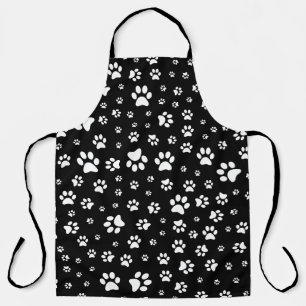 Tablier Jolie empreinte de patte noir et blanc