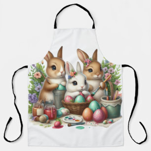 Tablier Jolie fête de peinture de Pâques Bunny/Printemps
