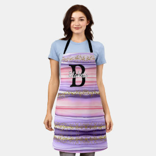 Tablier Jolie fille rose et violet Parties scintillant de