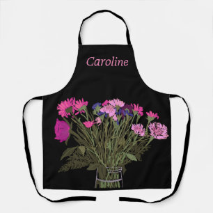 Tablier Jolie Fleur De Printemps Colorée +Personnalisé Nom