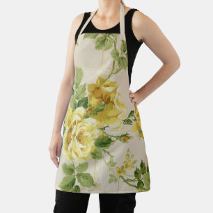 Tablier Jolie rustique Chic Grandes Roses Jaunes sur Trell