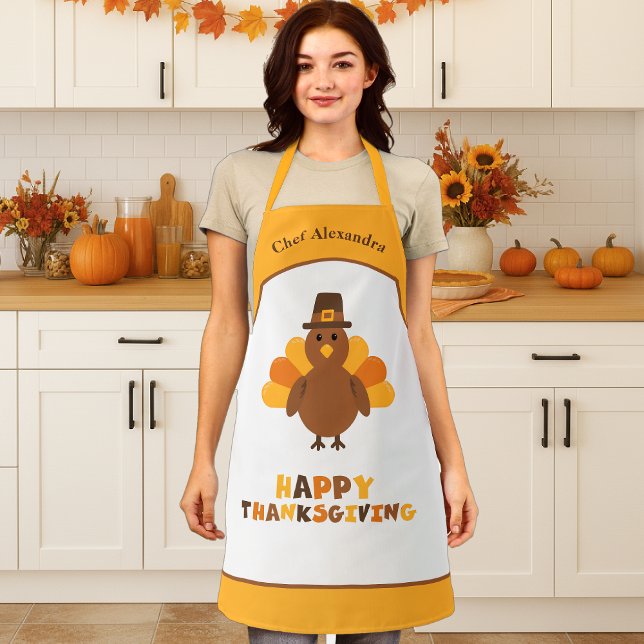 Tablier Jolie Thanksgiving Turquie cadeau de Cuisines de v (Créateur téléchargé)