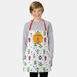 Tablier Jolis Robots Multicolores Enfant Robot Nom Personn