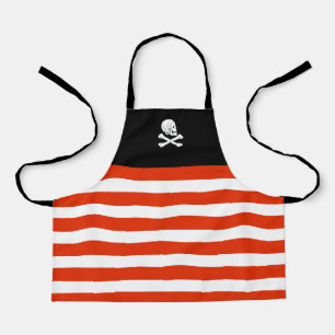 Tablier Jolly roger Pirate Noir et Rouge Enfants d'anniver