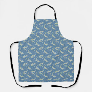Tablier Jouer Alligator Vert Paisley sur Bleu