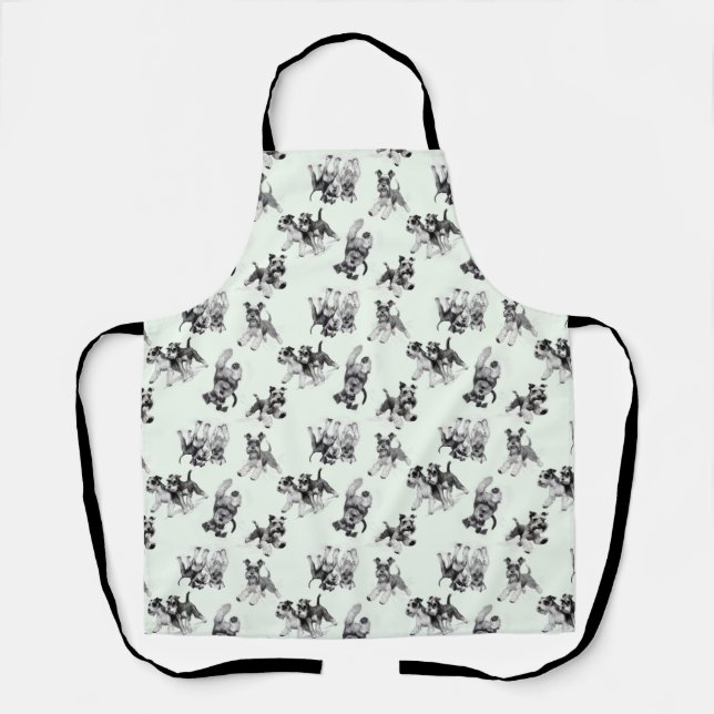 Tablier Jouer Schnauzers Chien Chien Chien Motif (Recto)