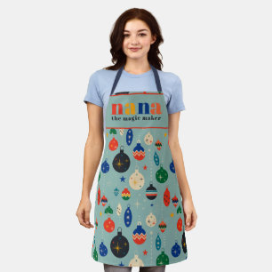 Tablier Jouets Arbre Rétro Ornements Nana Noël Cuisine