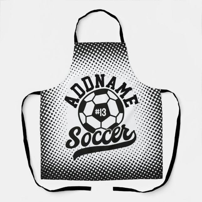 Tablier Joueur de football AJOUTER LE NOM Équipe de footba (Recto)