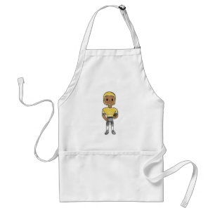 Tablier joueur de football vintage rétro noir jaune simple