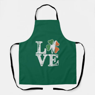 Tablier Jour de la Saint Patrick Love Lucky Shamrock irlan