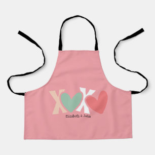 Tablier Jour de la Saint Valentin "XOXO" coloré