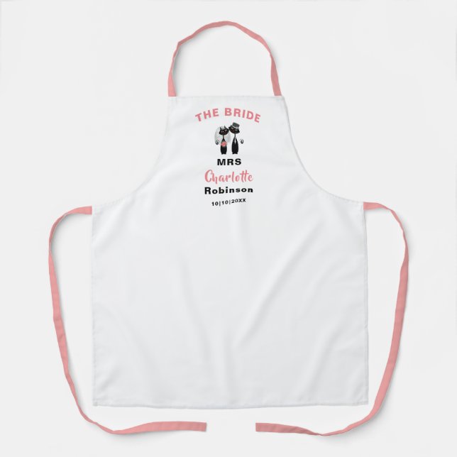 Tablier Jour de mariage Mariées Apron spécial Personnalisé (Recto)