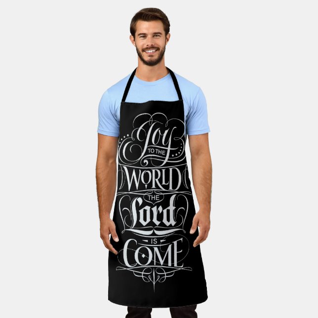Tablier Joy to the World Chalkboard Christian Calligraphy (Porté)