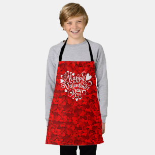 Tablier Joyeuse Saint-Valentin en forme de cœur-23803