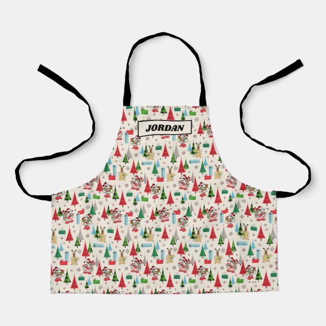 Tablier Joyeuses fêtes | Motif migre Mickey (Recto)