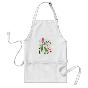 Tablier Joyeuses Vacances Rouge Vert Lettres