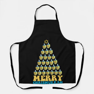 Tablier Joyeux Arbre De Noël Chrismukkah De Dreidel Juif
