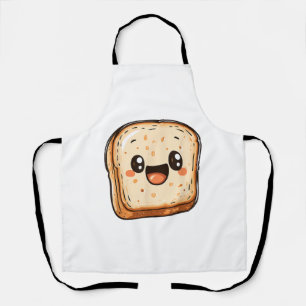Tablier Joyeux dessin en tranches de pain souriant toast