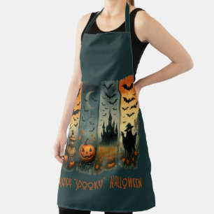 Tablier Joyeux "Éffrayant" Halloween Citrouille Scarecrow 