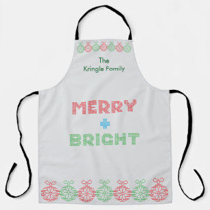 Tablier Joyeux Et Brillante Typographie Noël