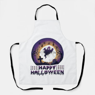 Tablier Joyeux Halloween Chauves-Souris Fantômes Araignées