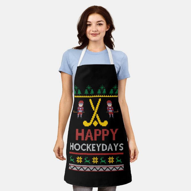 Tablier Joyeux Hockeydays Hockey Noël Noël Noël cadeau (Porté)