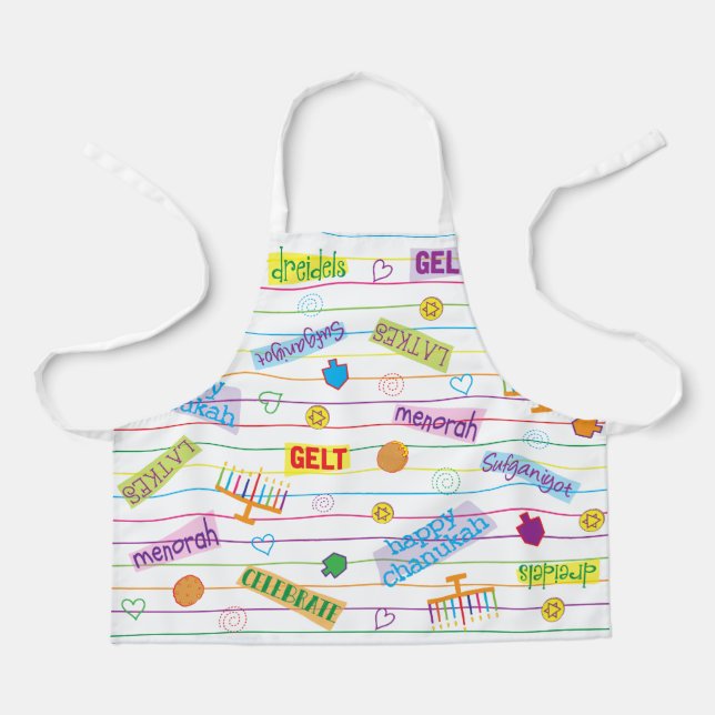 Tablier Joyeux Motif de Chanukah (Recto)