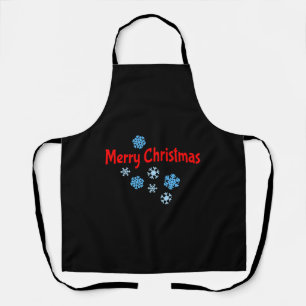 Tablier Joyeux Noël avec des flocons de neige