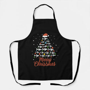 Tablier Joyeux Noël Avion Vacances Arbre
