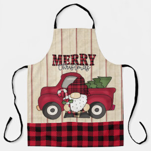 Tablier Joyeux Noël Buffalo Plaid Gnome Apron