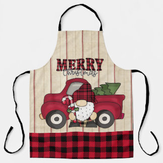Tablier Joyeux Noël Buffalo Plaid Gnome Apron
