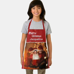 Tablier Joyeux Noël Famille Photo Enfant Personnaliser