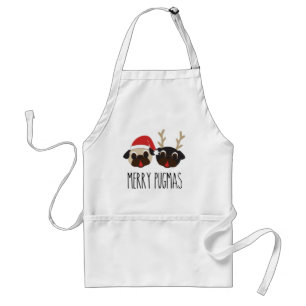 Tablier Joyeux Noël Père Noël de Pugmas et carlins de