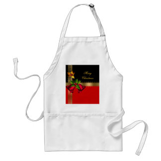 Tablier Joyeux Noël Vacances Rouge Cloches Noir Or