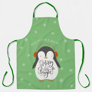 Tablier Joyeux Pingouin brillant Noël lunatique