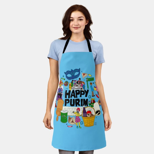 Tablier Joyeux Purim Apron (Porté)