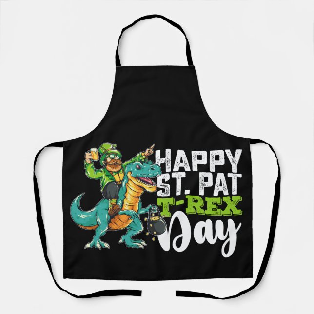 Tablier Joyeux St Patrick's Day Pat T Rex Dinosaur (Recto)