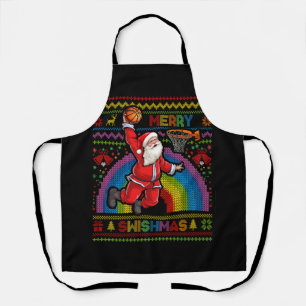 Tablier Joyeux Swishmas Vilain Christmas Basket Père Noël 