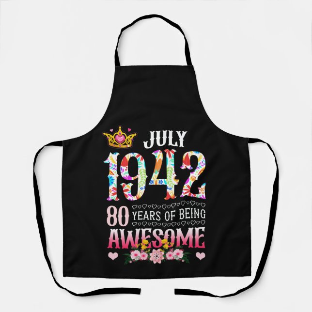 Tablier Juillet 1942 80e anniversaire 80 ans étonnant Flor (Recto)