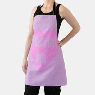 Tablier Jumeaux de Tina rose et mauve coeur pastels