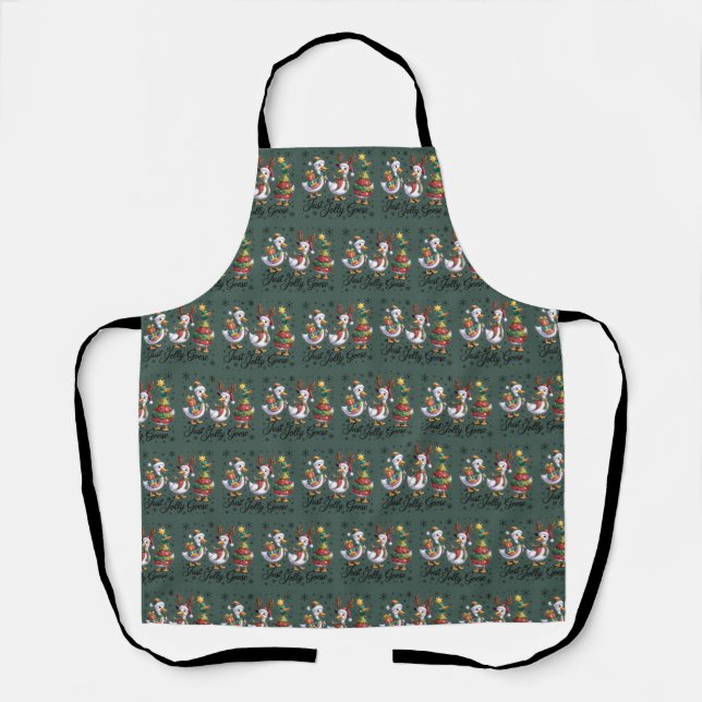 Tablier Juste un joyeux patchwork de Noël canard drôle  (Recto)