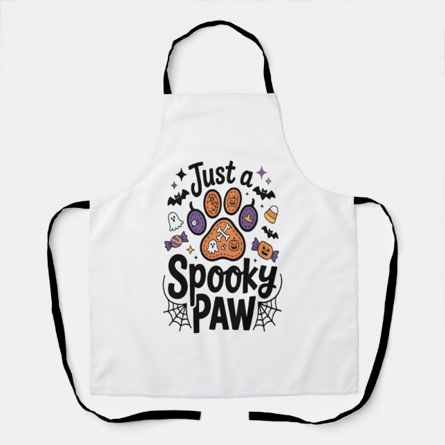 Tablier Juste Un PNG Paw Éffrayant, Halloween Chien (Recto)
